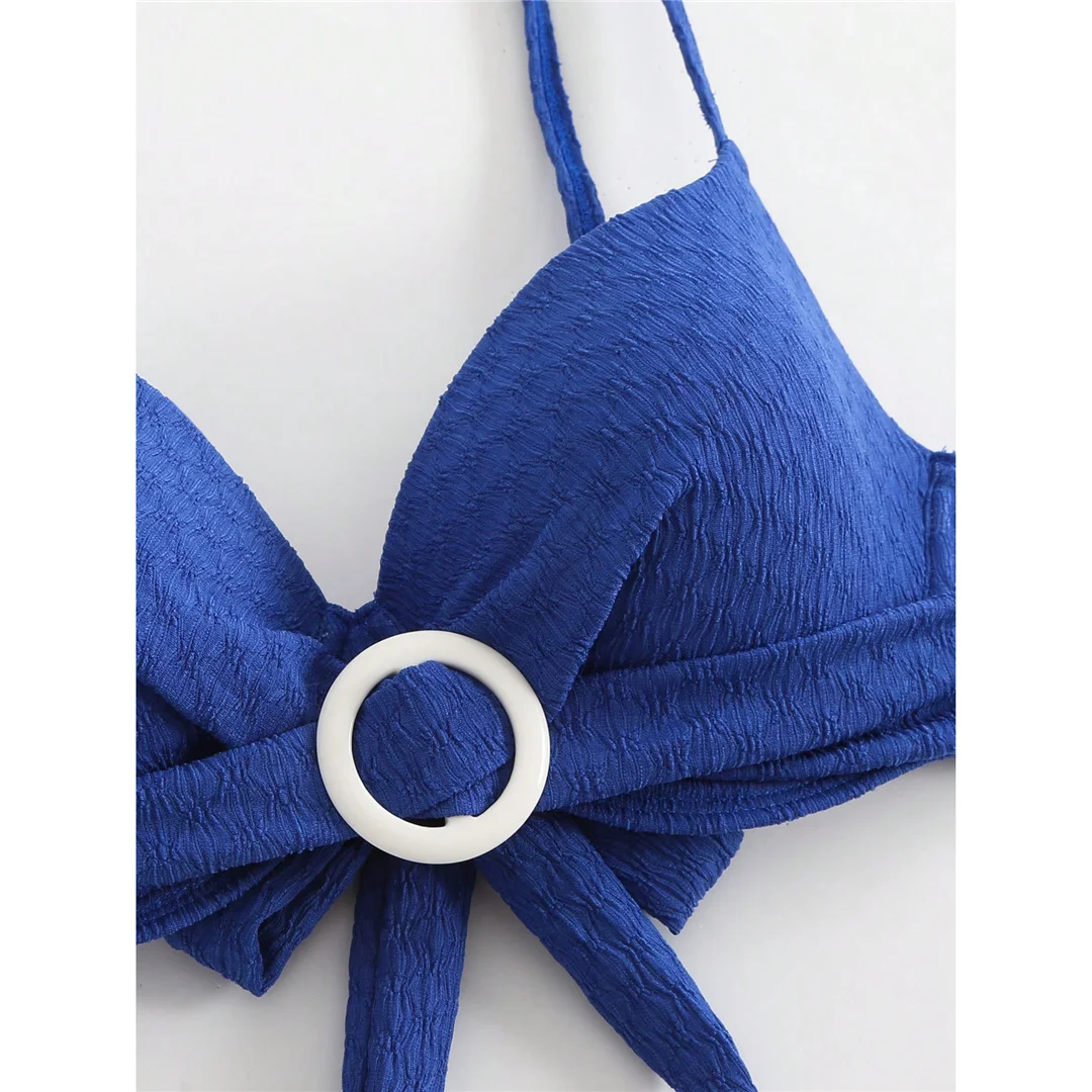 XS - L 3-teiliges Set mit Überwurf, Bügel-Bikini, Damen-Badeanzug, zweiteiliger Bikini, Badebekleidung, Badeanzug, Schwimmanzug V6769 – Detail 7