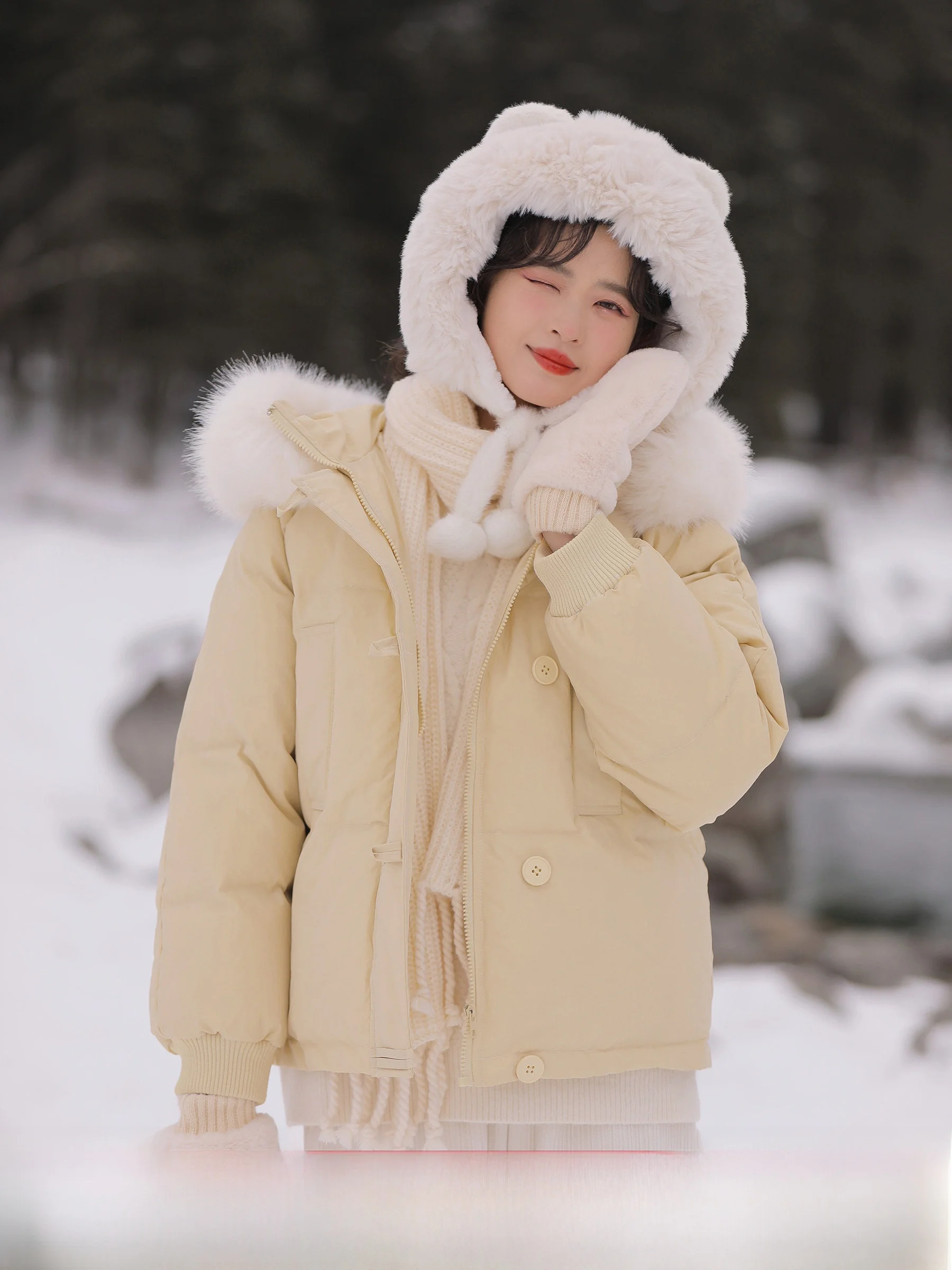 

Warm ort Du down Jaet Women's Winter Clothes Lingjiu 2025 New Korean Sle Sweet Sle Straight Cut 90% White Du down