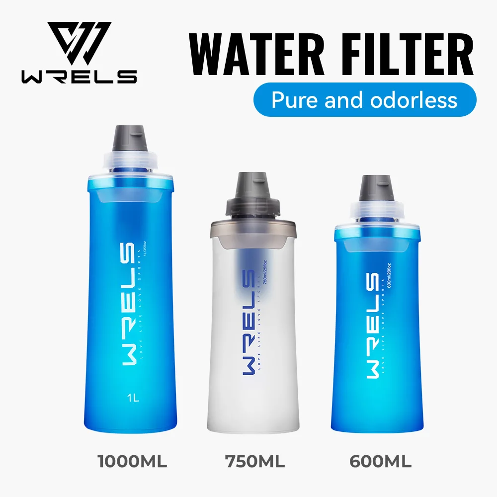 Image of WRELS Outdoor-Radsport-Trinkflasche Faltbare Sportflasche für Outdoor-Laufen Hydration Fahrrad BPA-freie Wasserflasche