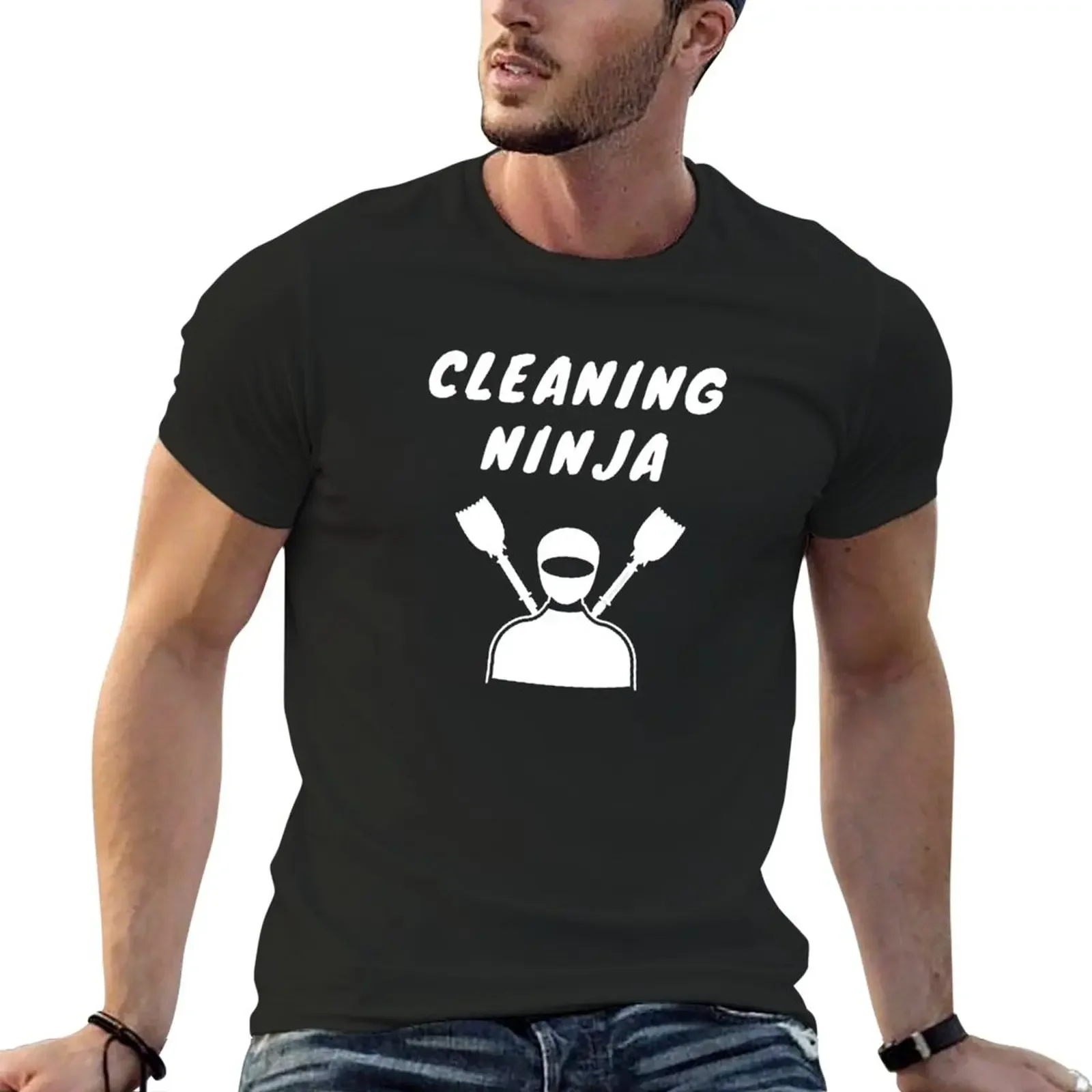 Cleaning Ninja Housekeeper Cleaning Crew Gifts T-Shirt animal prinfor boys heavyweights blacks mens t shirts pack