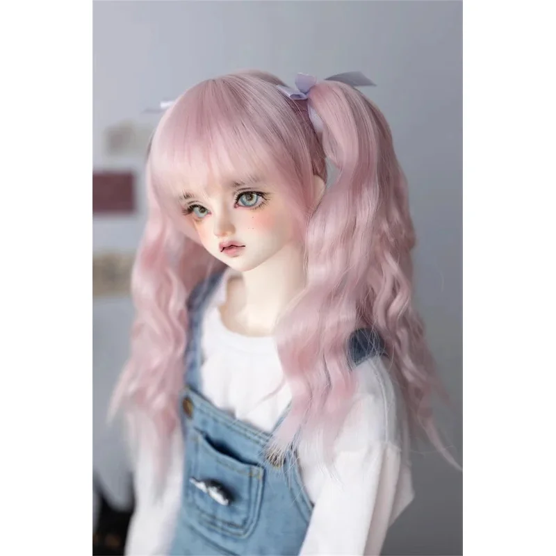 

Парик для кукол BJD/SD/DD/TF, термостойкий, с тигровой заколкой, двойными хвостиками, кудрями «кукурузная веялка», аксессуары для кукол 1/3 и 1/4