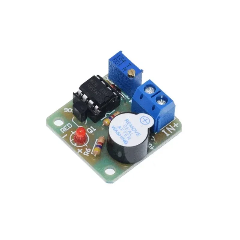 Accumulator Sound Light Alarm Board Buzzer 12V LM358 Prevent Over Discharge Controller Module Without Overvoltage Protection