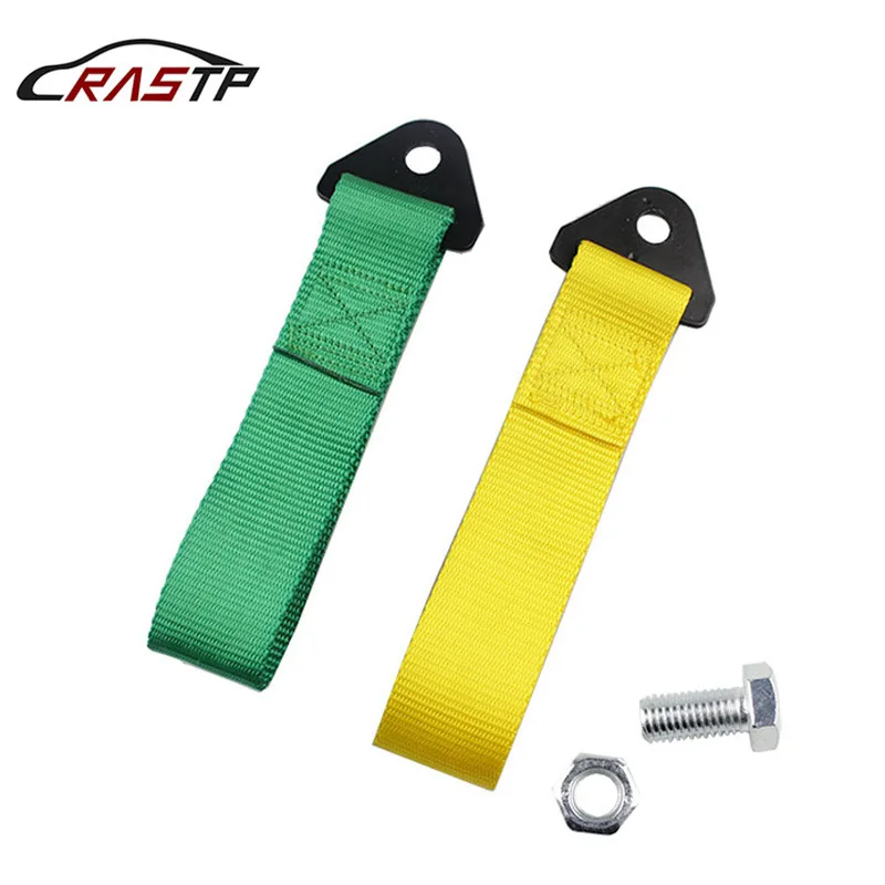 Car Front Bumper Tow Strap Fashion Towing Rope, Colorful Drag Racing Style Decoration Strap 2 PCS
