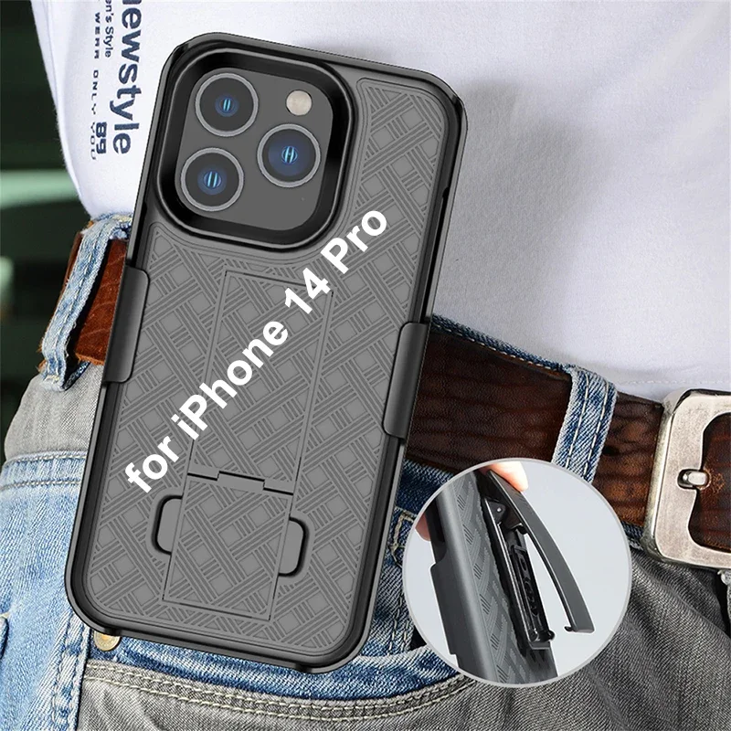 Sport Case Waist Belt Clip Holster Kickstand Holder for iPhone 17 Air 16 15 Plus 12 mini 13 14 16 Pro Max Belt Clip Back Cover