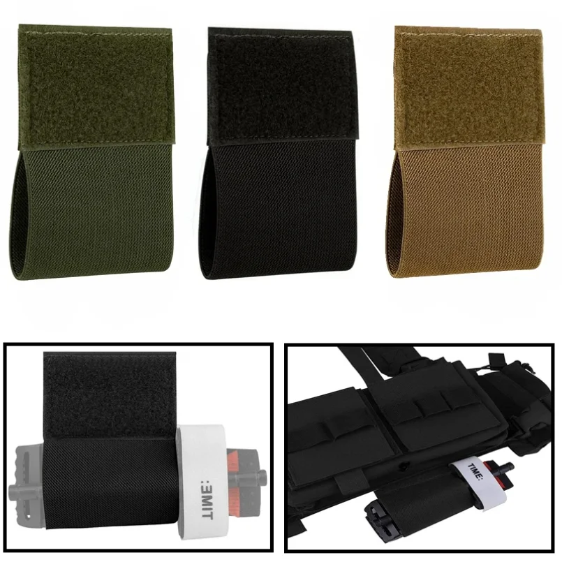 Elastic Tourniquet Holder with Hook & Loop Outdoor EDC Pouch Plate Carrier Chest Rig Vest Belt Carry EMT Storage Holder