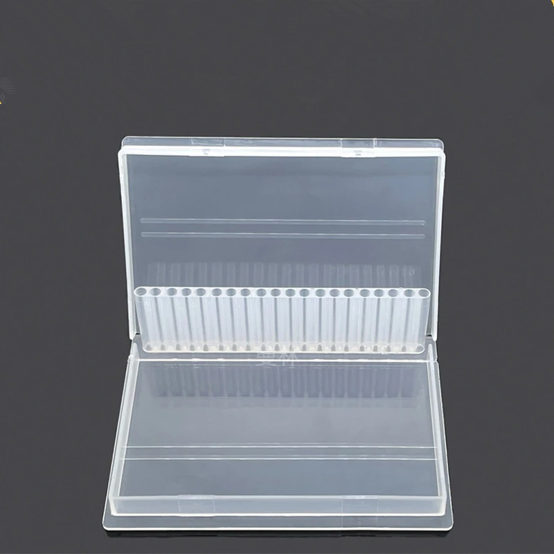 100pcs Portable Transparent Acrylic 20 Hole Drill Bits Box Plastic Display Container