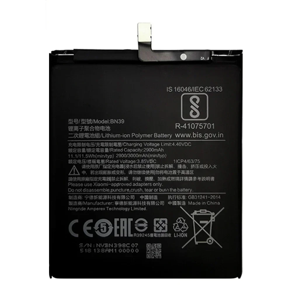 Rechargeable Mobile Phone Battery For Xiaomi Play, Smart Cell Phone Replacement, BN39, MiPlay, Mi Play, Original