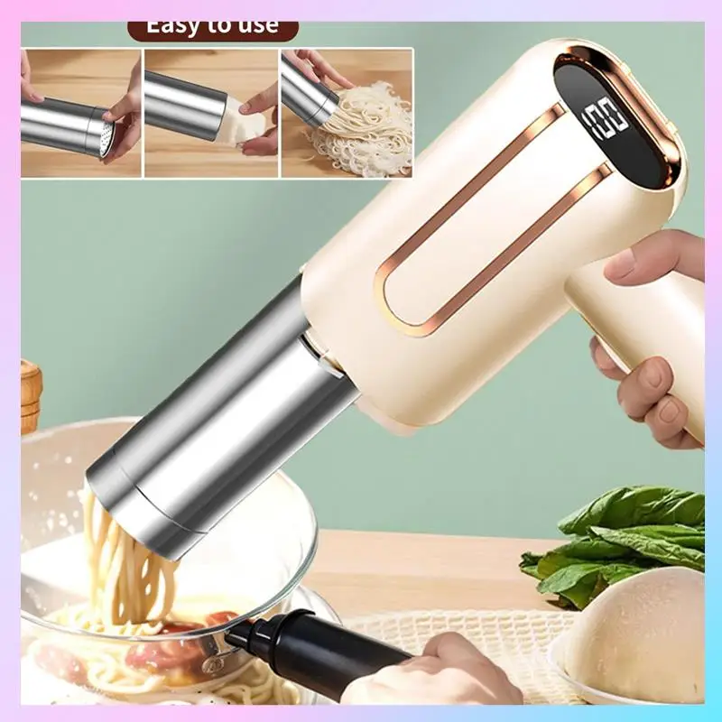 ماكينة صنع المكرونة الكهربائية المحمولة باليد من ABRG مع شاشة عرض على مستوى البطارية