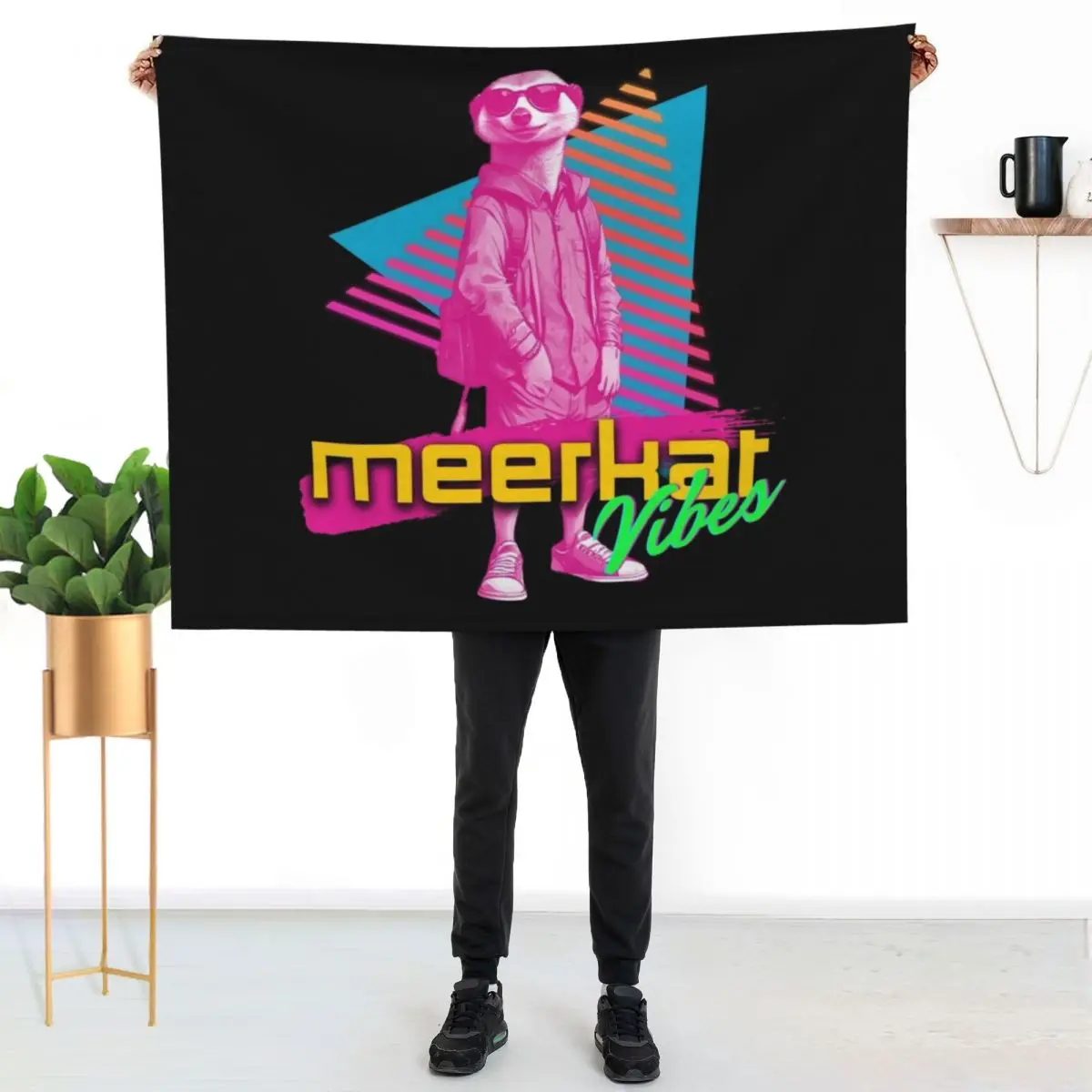 Meerkat Vibes Throw Blanket Decorative Sofas Sofas halloween For Baby Stuffeds Soft Big Blankets