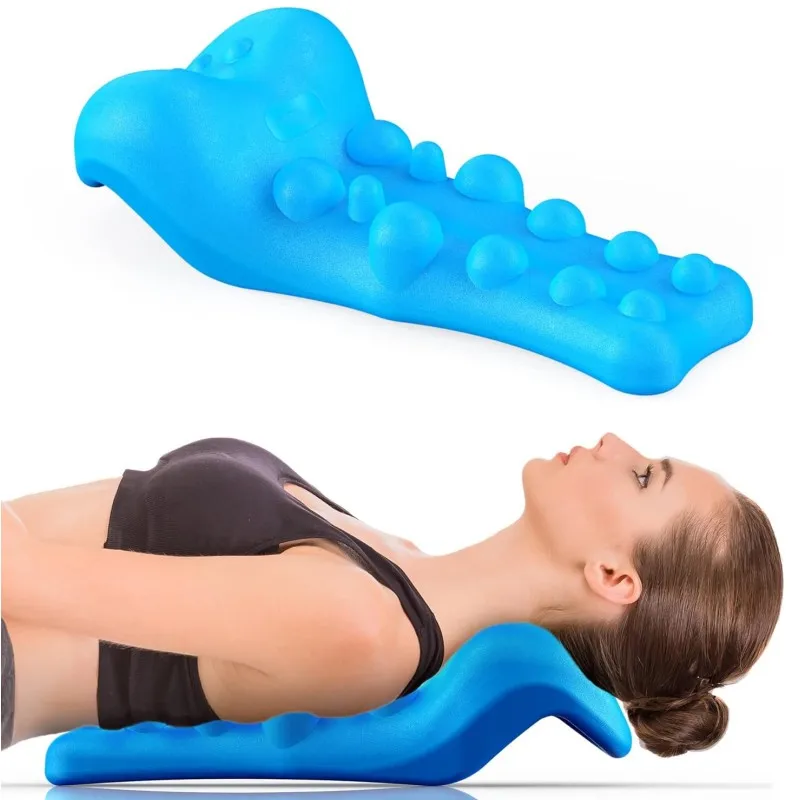Spine Alignment Chiropractic Pillow Neck Shoulder Relaxer with Cervical Traction Device Neck Stretcher Pain Relief and Cervical