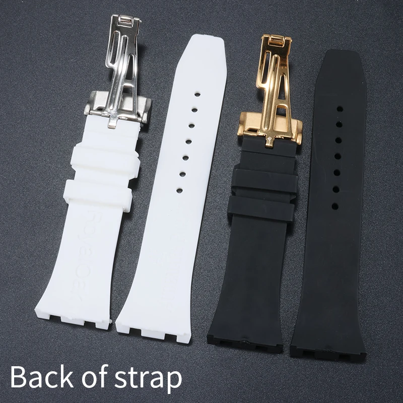 24MM 27MM Silicone rubber Watchband For Audemars for Strap AP Royal Oak Series Band Women\' Bracelet butterfly buckle tools