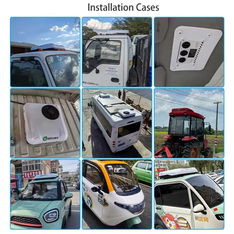 All In One Rooftop Vehicle Battery Electric Air Cooler And Heater 24v 12v Air Conditioner Camper For Car Trator