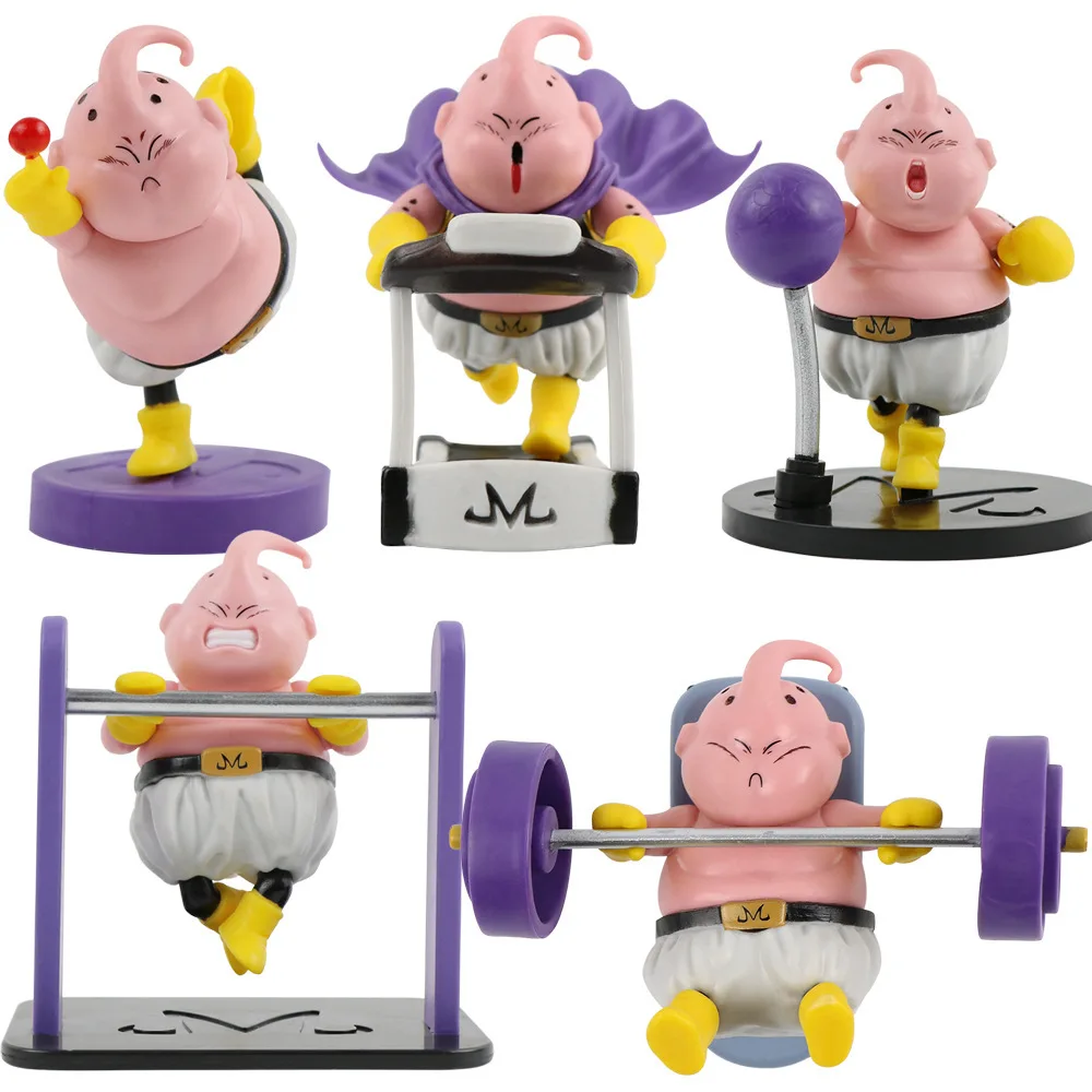 Set de 5 piezas de figuras de acción Dragon Ball Fitness Bu Ou, serie de juguetes de PVC, estatua decorativa de escritorio, regalo de festival, colección.