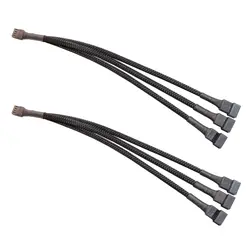 4-pin 1 to 3 Way PWM Fan Splitter Cable Cooled 1 to 3 Way Tap Sleeve Extension Braided Cable Extension Fan Connector