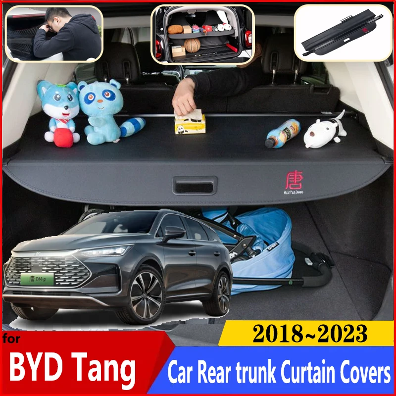 

Car Trunk Curtain For BYD Tang 2023 Accessories Tan EV 2018~2023 Car Luxury Trunk Luggage Curtain Trunk Cargo Covers Accessories