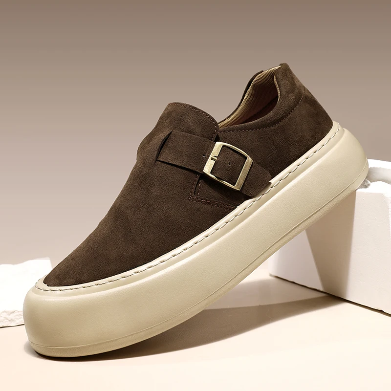 2026 High Quality Brand Men Shoes Leather Loafers Shoes Breathable Spring Autumn Casual Shoes Outdoor Non Slip Men Sneakers