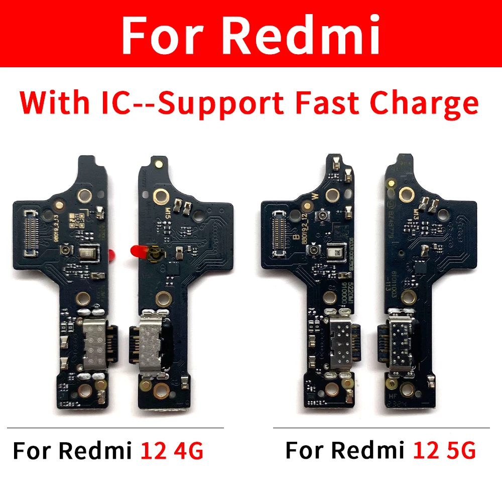 Tested Well Charger Board PCB Flex For Redmi 13 12 4G 5G USB Port Connector Dock Charging Ribbon Cable