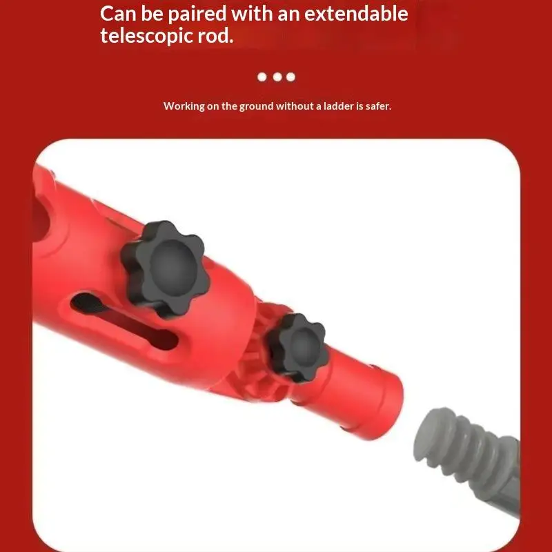 Multi-Angle Paint Brush Extension Pole Attachment Heavy Duty Clamp for Commercial Renovation High Ceiling Corner Painting