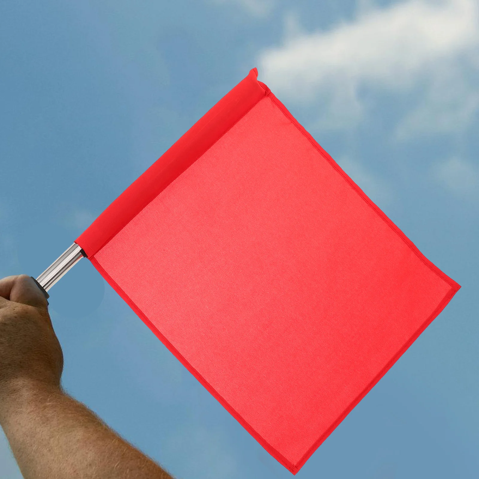 

2pcs Traffic Signal Flags Bright Durable Handheld Warning Flags For Match Referee Sports Racing Safety Equipment Team Sports