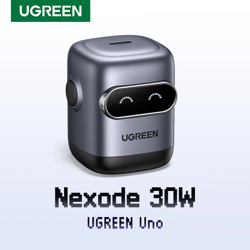 【US Plug】UGREEN 30W GaN Charger 2nd Gen Robot QC4.0 3.0 PPS PD3.0 Fast Charger For iPhone 16 15 14 Pro Max Samsung Xiaomi iPad