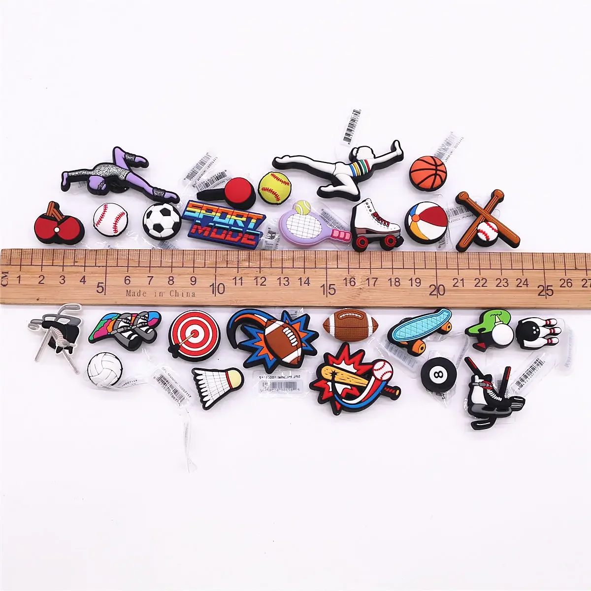 1pcs Original Athletic Sports PVC Shoe Charm Accessories Softball Surfing Swim Designer Sandals Decorations Buckle Clog Pins