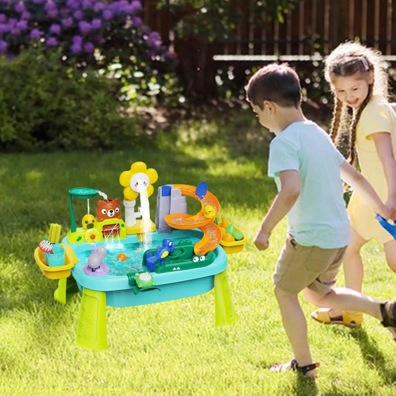 Water Table For Kids Outside Kids Water Tables With Electric Pump Educational Pretend Play Fishing Game Sensory Toy For Ages 3-8