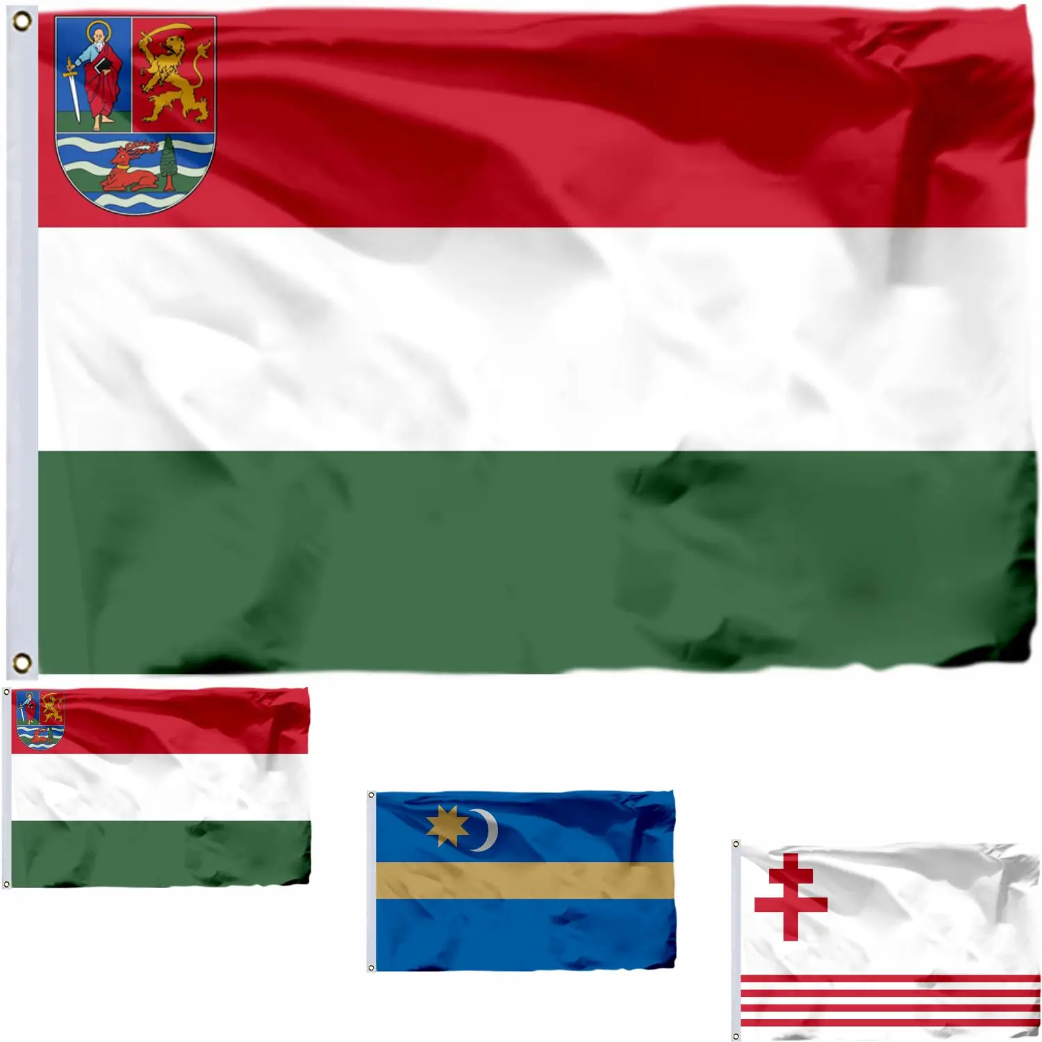 Hungary Partium Flag 3X5FT Szekely Land 90X150CM Hungarians In Vojvodina Banner 21X14CM