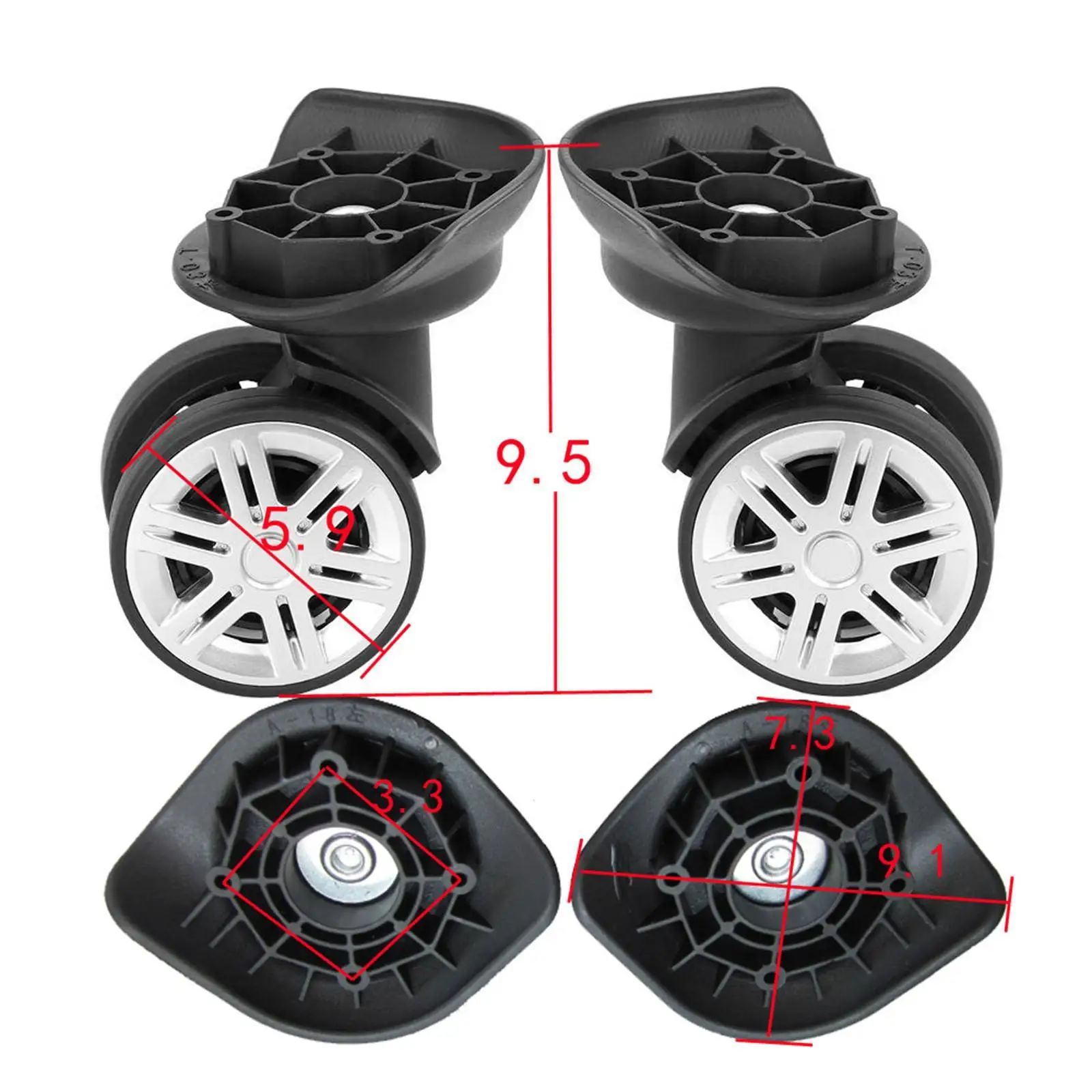 2 szt. Kółka do walizki, wytrzymałe kółka zamienne do walizek na kółkach