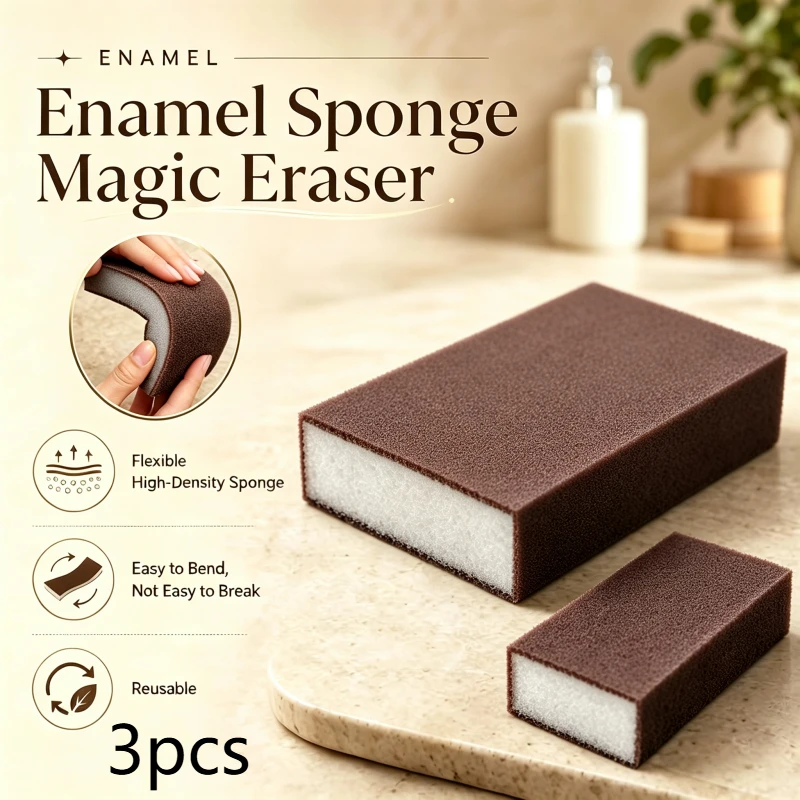 Kitchen emery enamel sponge pot washing brush multifunctional rust and dirt removal grinding block wear-resistant cleaning brush