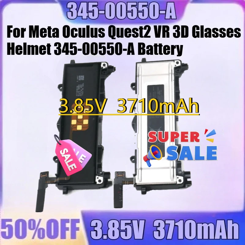 

For Meta Oculus Quest2 VR 3D Glasses Helmet 345-00550-A Battery New 345-00550-A 3.85V 3710mAh High Quality Battery