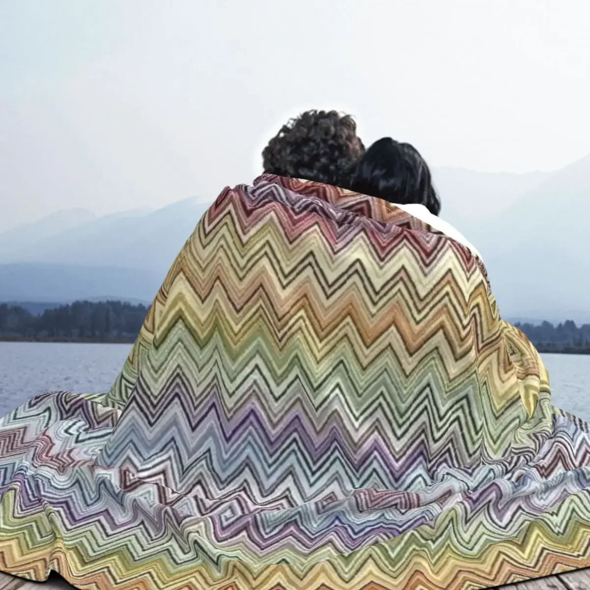 بوهو 3D طباعة الفانيلا بطانية الأريكة ، تنفس ، لينة ، دافئة ، هندسية ، متعدد الألوان ، الحديثة ، متعرجة ، أنيقة ، الخريف