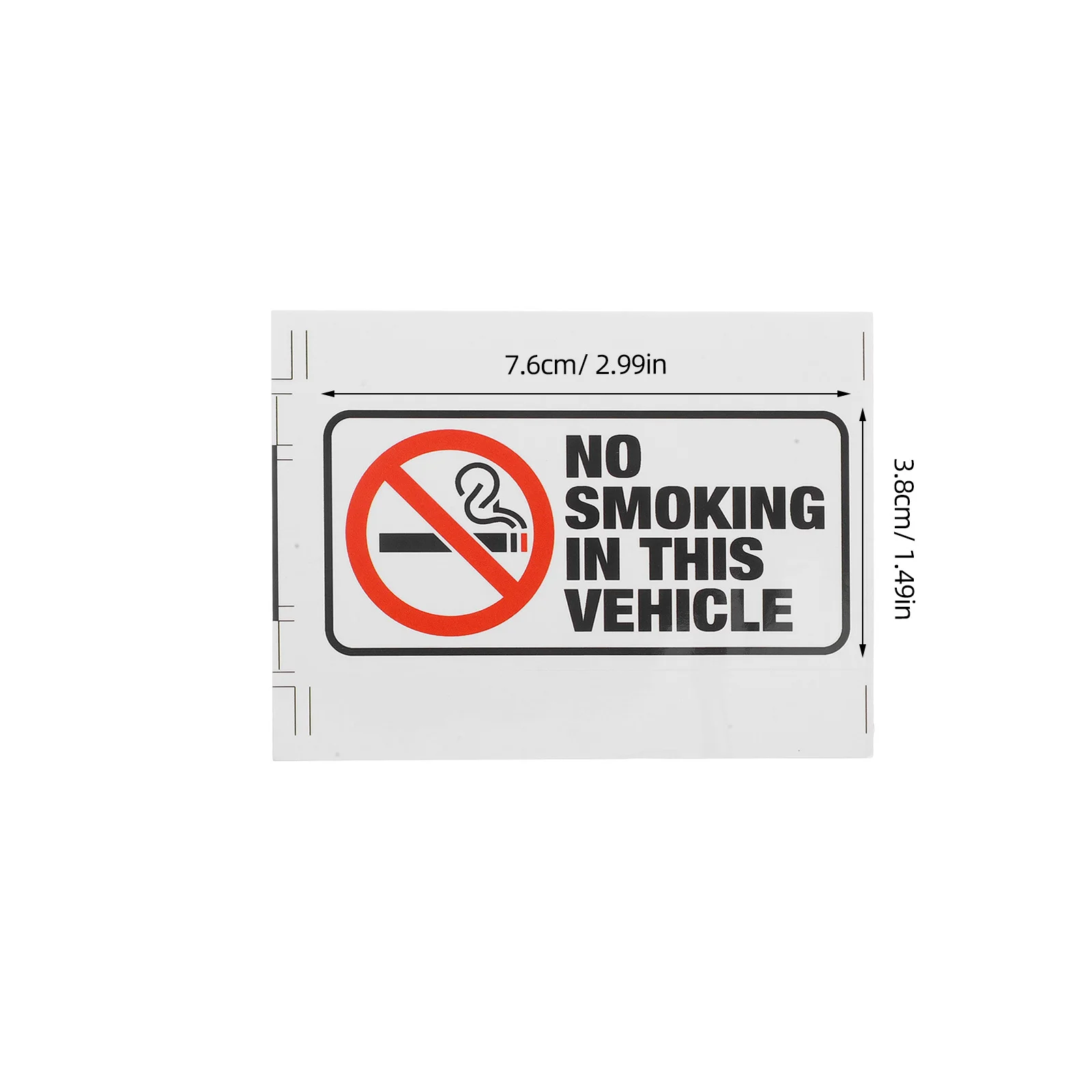 10Pcs Car No Smoking Stickers Strong Adhesion Laminated Film Decal for Smooth Surfaces Ideal for Personal and Commercial Vehicle