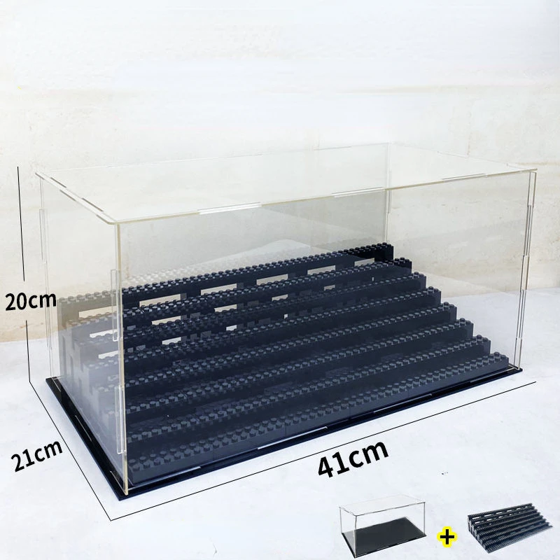 Compatible with small particle building blocks display box step acrylic cover shelf small figures assembling building blocks