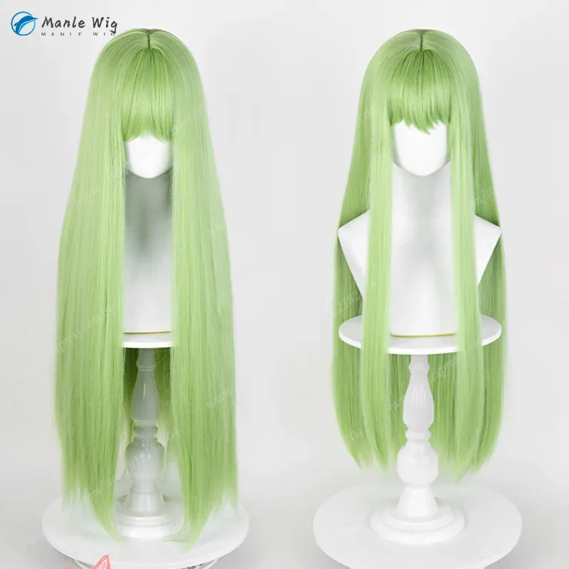 

Enkidu Game FGO 80cm Long Green Straight Wigs Cosplay Anime Heat Resistant Hair Halloween + Free Wig Cap