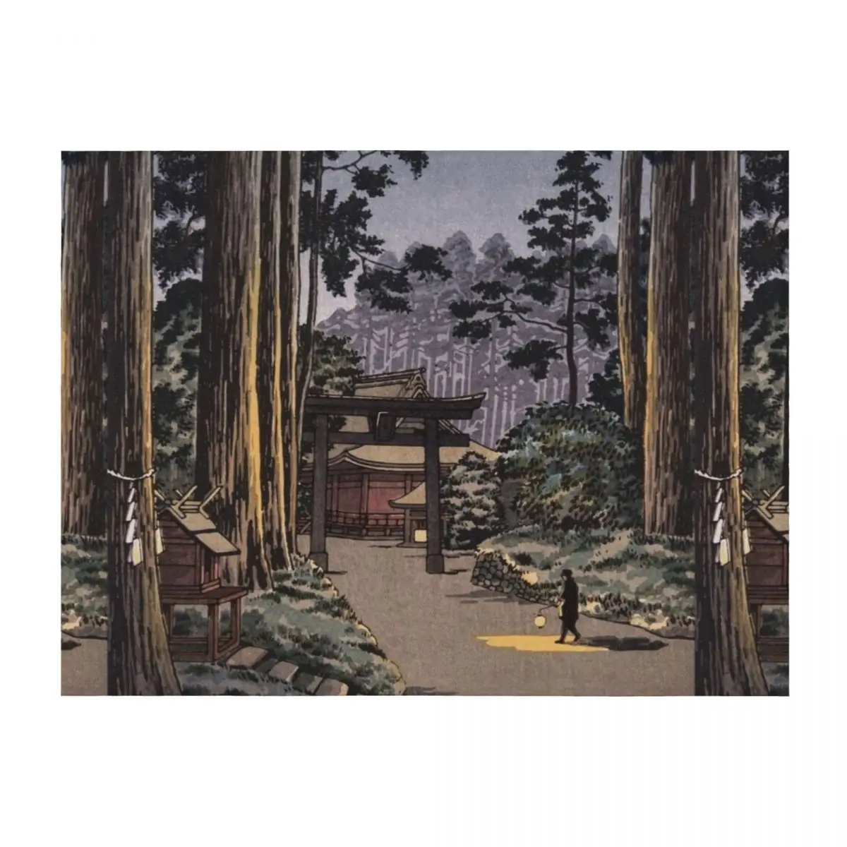 

Nikko Futarasan Temple by Tsuchiya Koitsu Throw Blanket Softest Luxury Sofa Bed covers Blankets