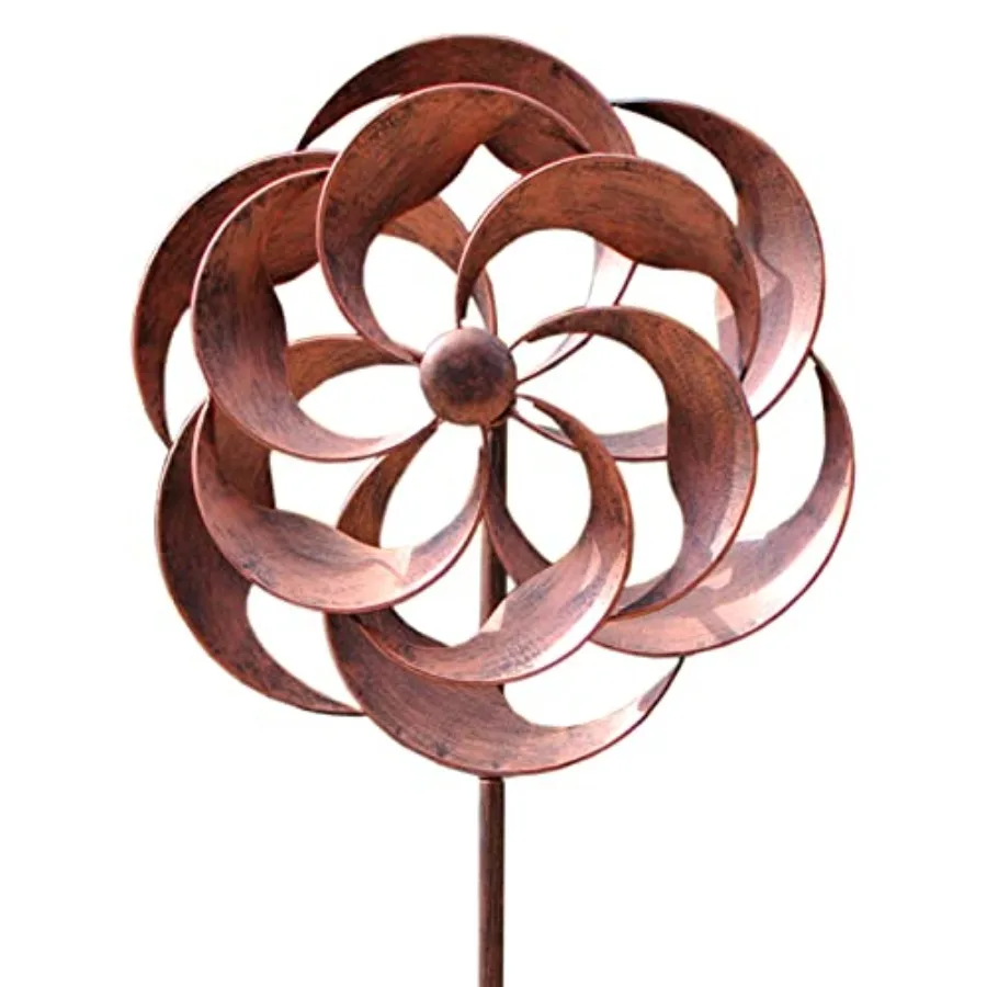 

360 Degrees Metal Swivel Classical Wind Spinner Willow Leaves for Patio Lawn Outdoor Yard Lawn Garden
