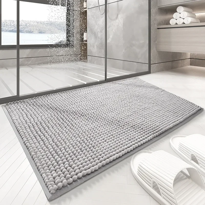 الشنيل حمام الحصير مشفرة سميكة قصيرة أفخم قوية ماصة للماء عدم الانزلاق الحمام البساط السجاد التجفيف السريع القدم حصيرة