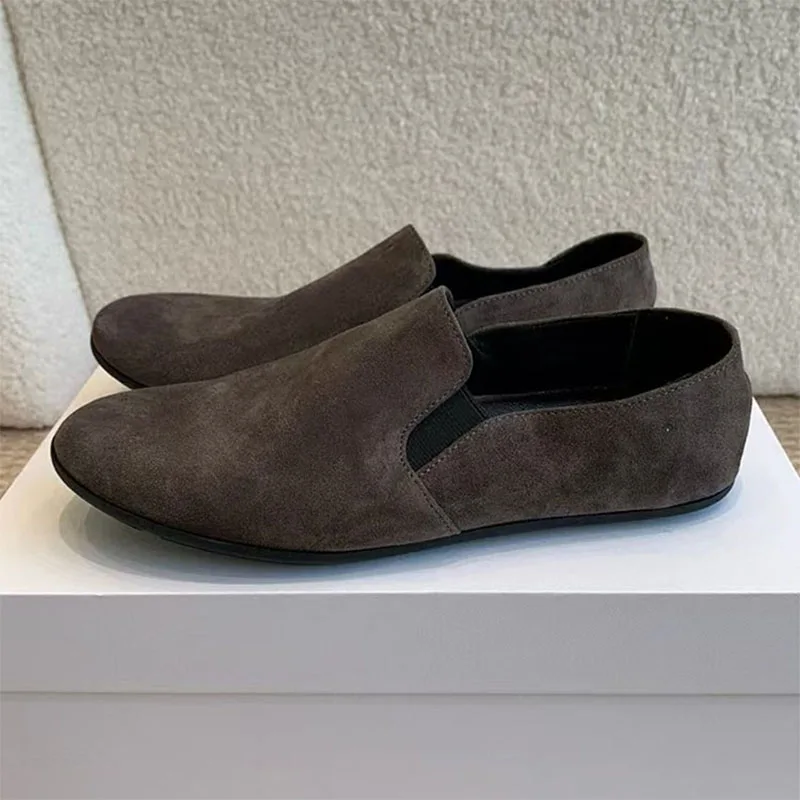 

Classic Casual Loafers Women Cow Suede Round Toe Daily Lightweight Walk Shoes Woman Comfort Flat Shoes Woman