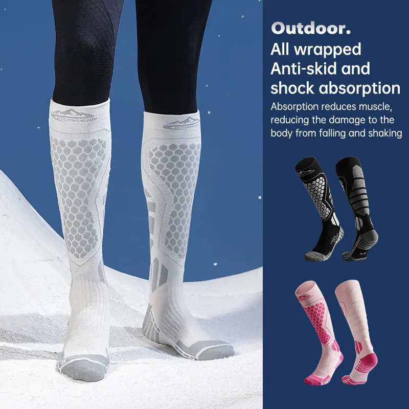 Winter Professional Wool Long Ski Socks Warm Quick Dry Outdoor Travel Windproof Coldproof Thigh High Socks Women