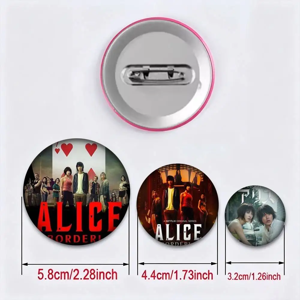 Hot TV Alice In Borderland  25mm 32mm 44mm 58mm 75mm Brooches Badges Pins for Accessories Gift