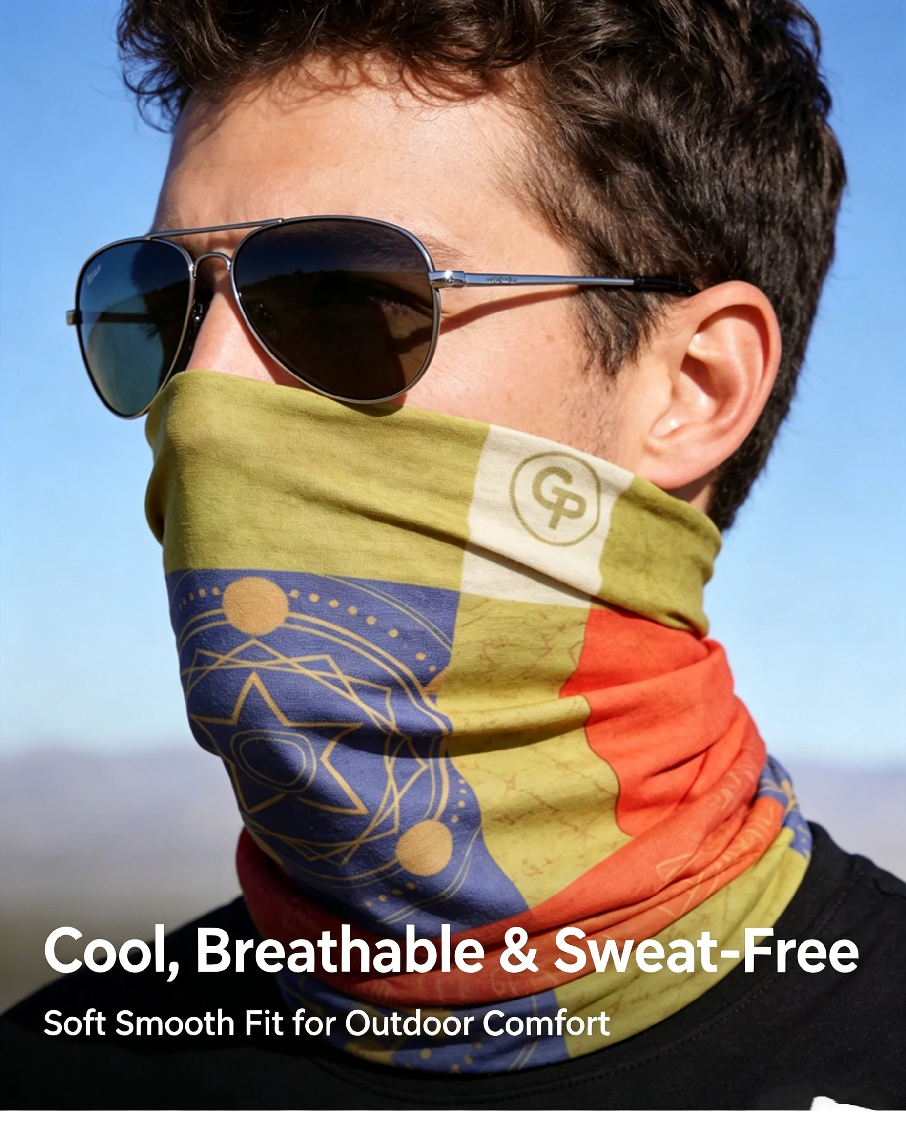 Sun-proof wool scarf, outdoor sun and wind protection, breathable versatile magic neck gaiter mask