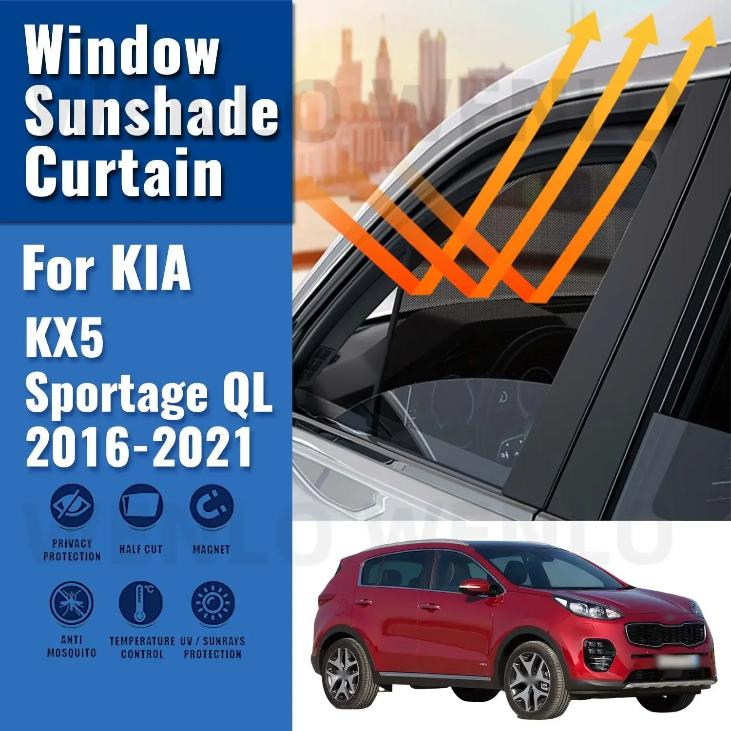 

Для KIA KX5 Sportage QL 2016-2021 автомобильный солнцезащитный козырек магнитный передний лобовое стекло рамка занавеска заднее боковое окно солнцезащитные козырьки козырек