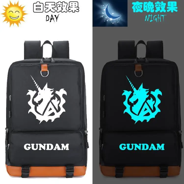 Mobile Suit School Bag Gundam Unicorn Anime Peripheral New Large-capacity Male and Female Student Backpack Luminous Version