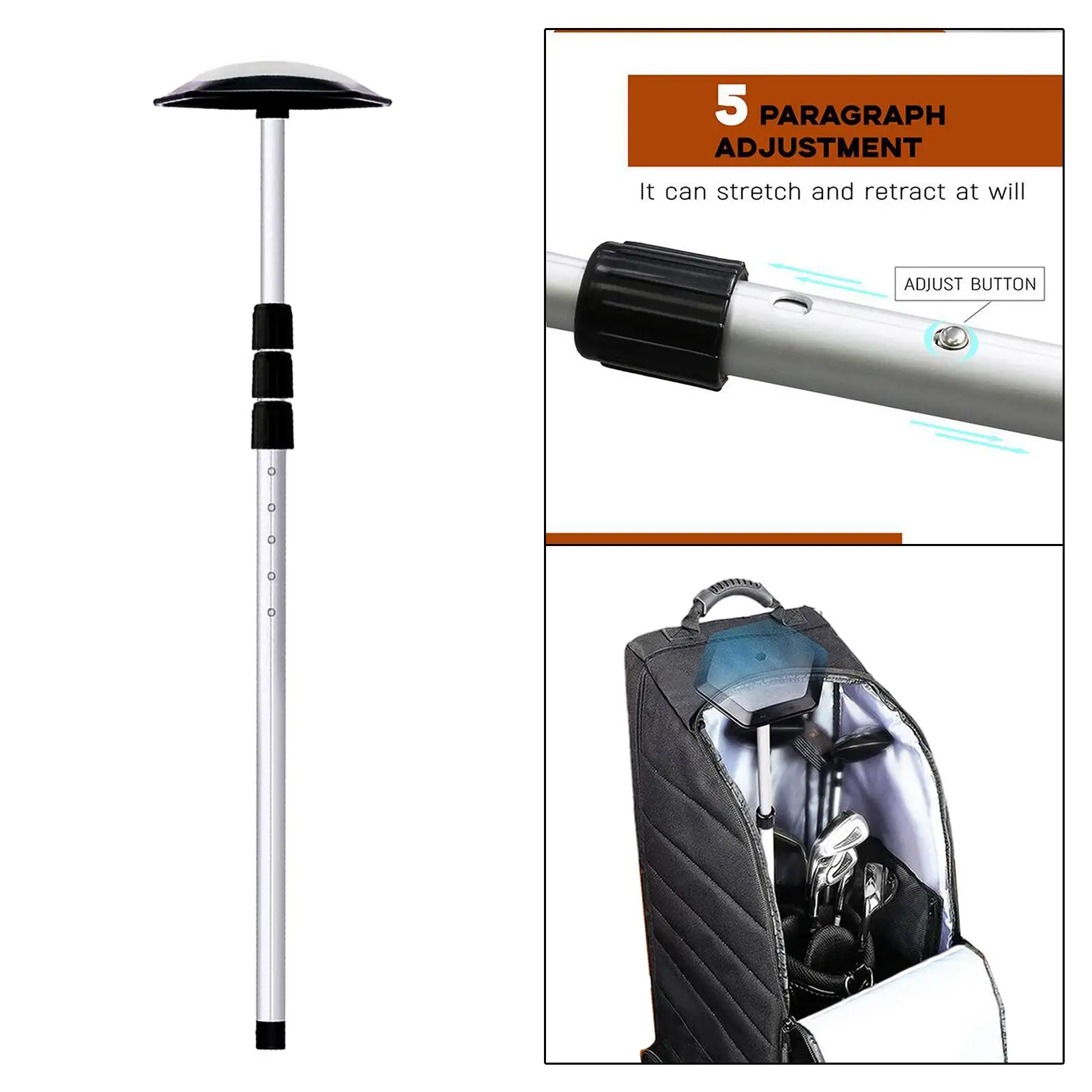 Bag Clubs  System Rod Holder Adjustable Aluminum Alloy Protective Cover Pole