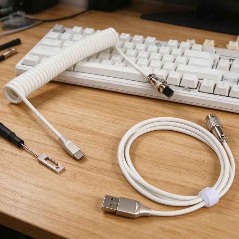 Yeni, bobin tipi mekanik klavy - Type C Detachable Cable Coiled Keyboard incelemesi ve fiyatı