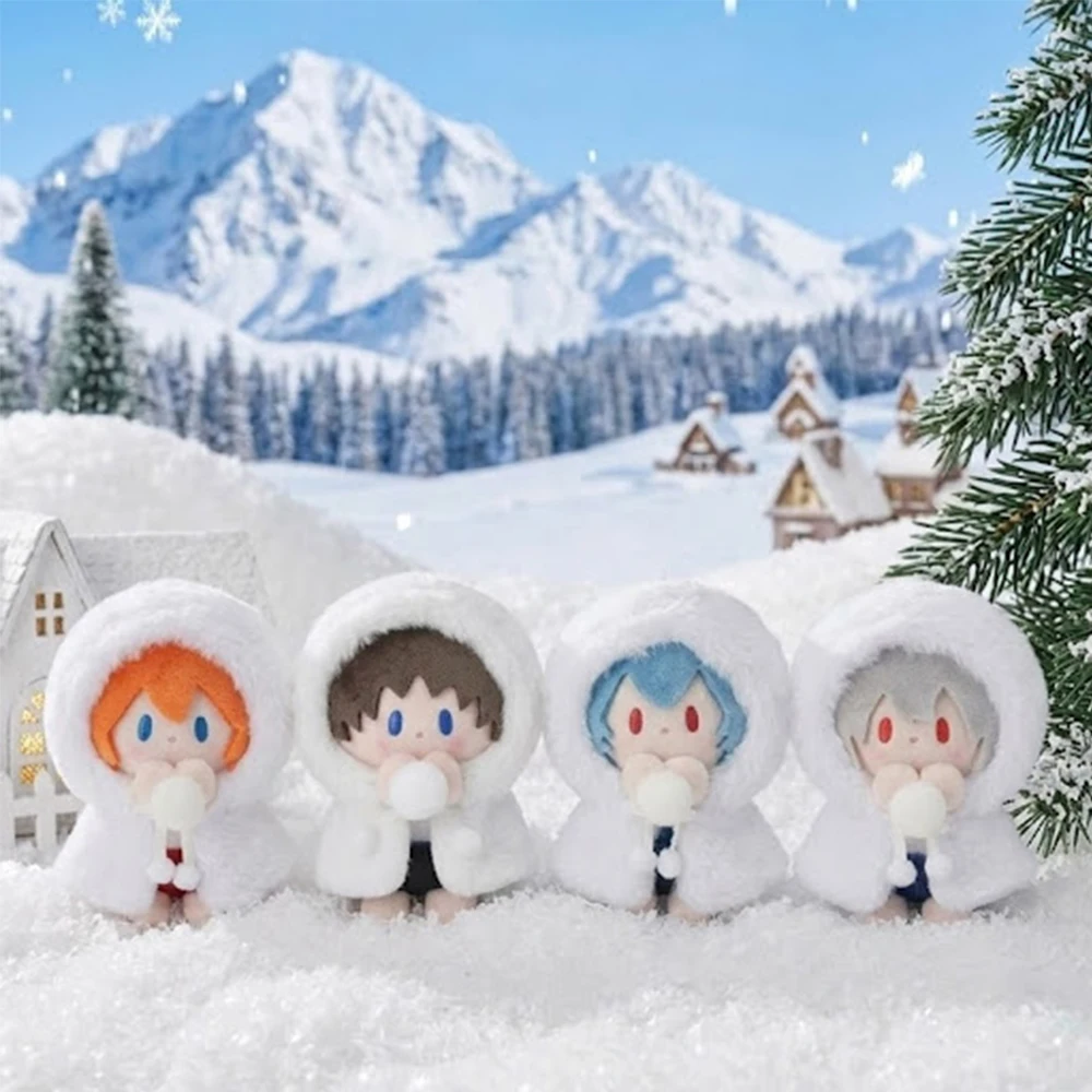 Neon Genesis Evangelion Kawaii Plush Keychain Rei Ayanami Asuka Plush Dolls Snow Cloak Series Bag Pendant For Collection Gifts - view 2