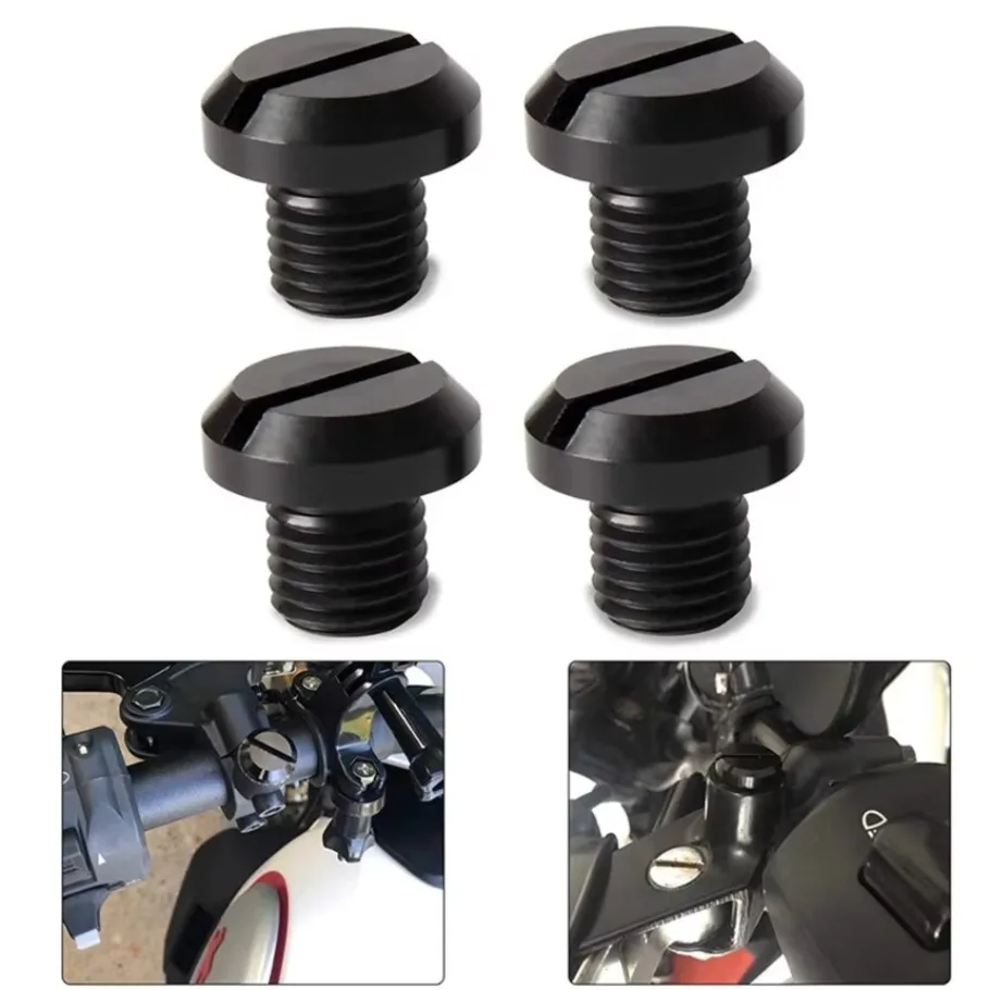 Motocycle Mirror Hole Plug Screw Bolts Covers Caps For Honda Fit for Yamaha For Kawasaki 125 250 350 450 500 530 250R/X 4PC