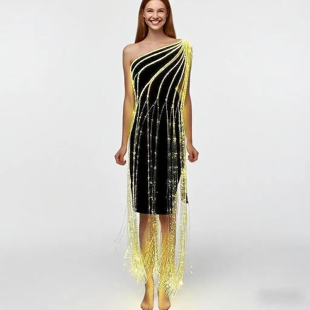 Leotardo tutú LED con control remoto para mujer, disfraz de baile de ballet con luz que cambia de color recargable por USB para puesta en escena