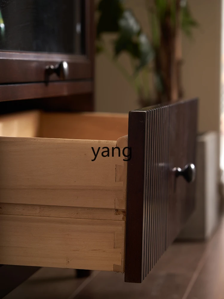 LMM all solid wood edge cabinet simple modern retro storage cabinet