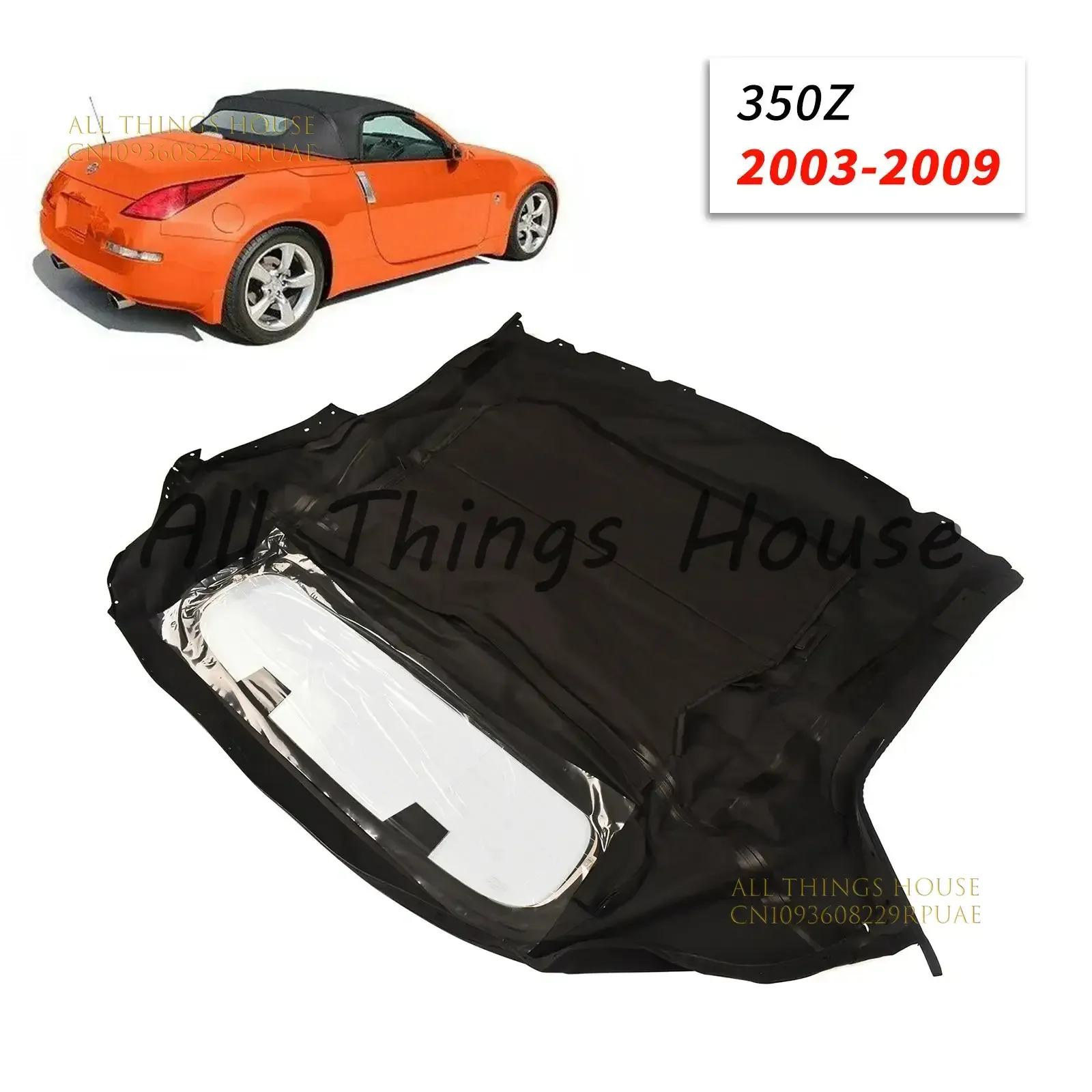 AP02 Convertible Soft Top & Heated Glass Window Black Twill for Nissan 350Z 2003-2009